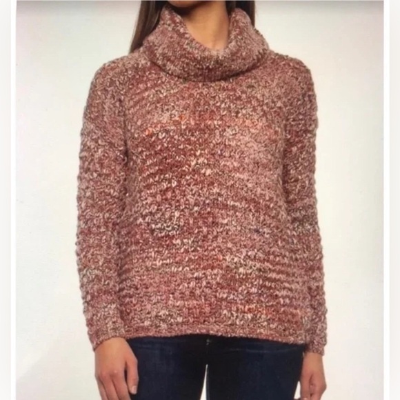 Anthropologie Elsamanda Slouchy Chunk Knit Turtleneck Sweater Large Spice - Picture 1 of 12